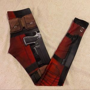Poprageous Deadpool Antihero Leggings Size Small